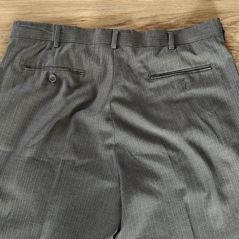EUC Men's Gray Pinstripe Dress Pants - Picture 8 of 8